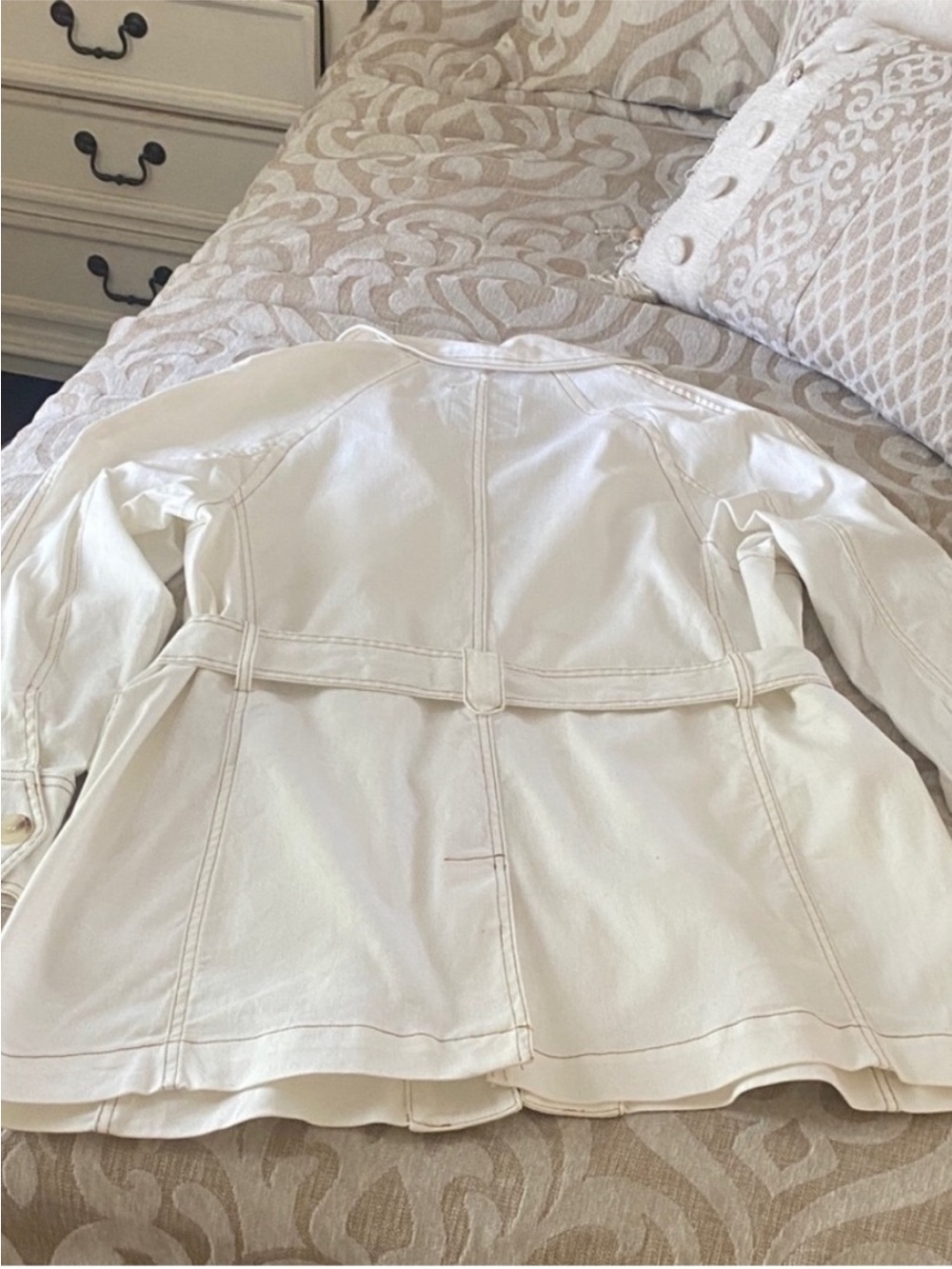 Bagatelle Belted Utility Jacket Cream Neutral Fall Coat - Picture 7 of 15